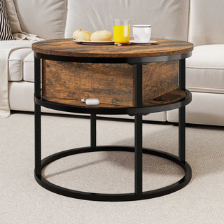 Variante kaki foncé de la table basse ronde relevable