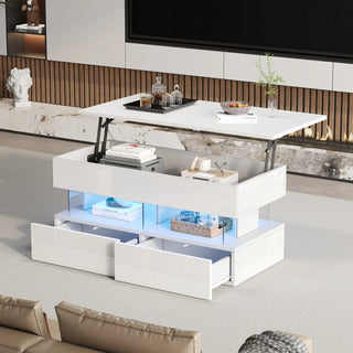Table basse relevable laquée, vue produit