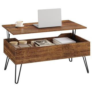 Plateau relevé avec ordinateur portable, coffre de rangement ouvert