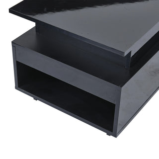 Détail du plateau laqué noir